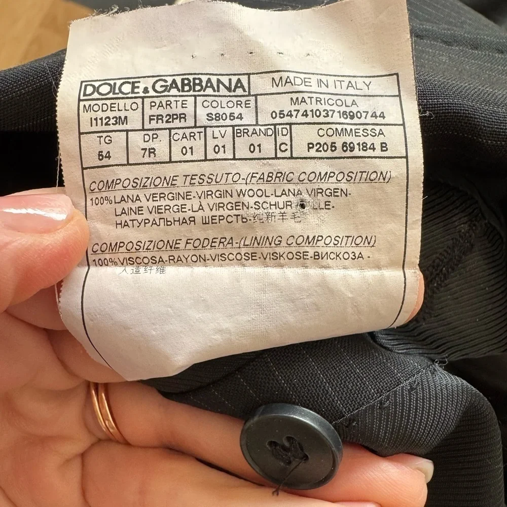 DOLCE & GABBANA Pinstripe Blazer Suit Wool Jacket Size 54